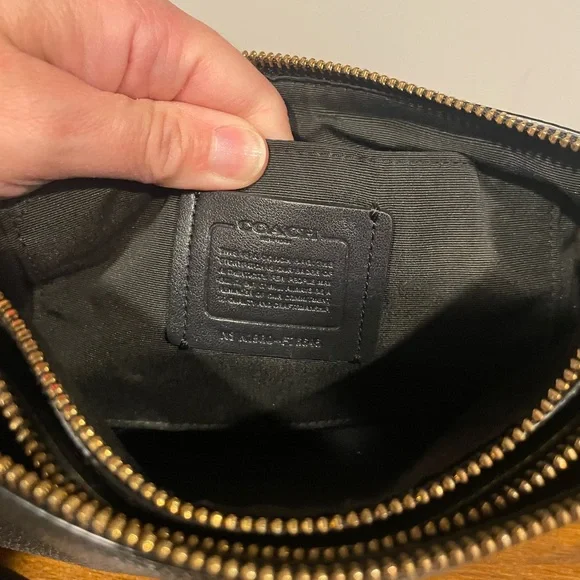 Coach Black Leather Crossbody with Gold-Tone Accents - Picture 4 of 10